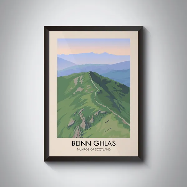 Beinn Ghlas Vintage Travel Poster, Scottish Highlands