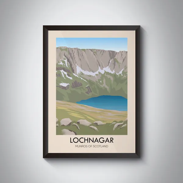 Lochnagar Munros Of Scotland Vintage Travel Poster