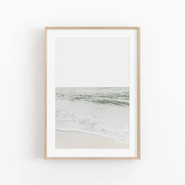 Beach Ocean Art Print, Modern Minimalist Poster