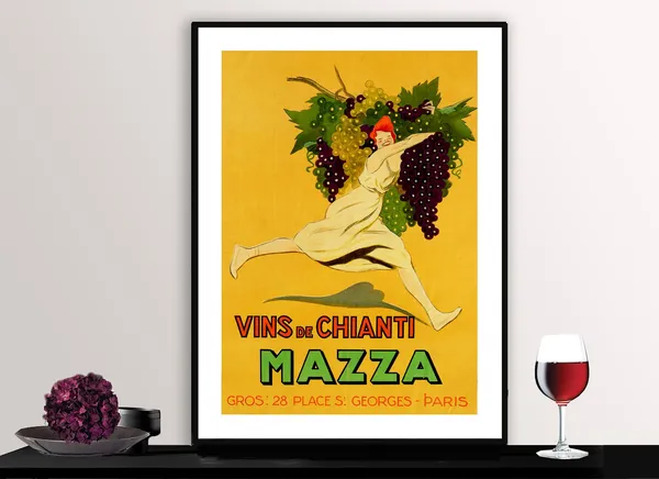 Vins De Chianti Mazza Vintage Wine Travel Poster