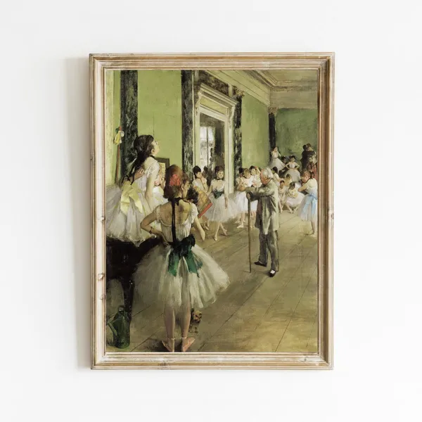 Ballerina Vintage Oil Painting Art Print, Ballet Decor