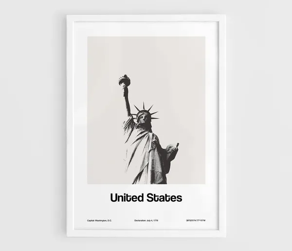 Statue of Liberty, New York Minimalist Art Print