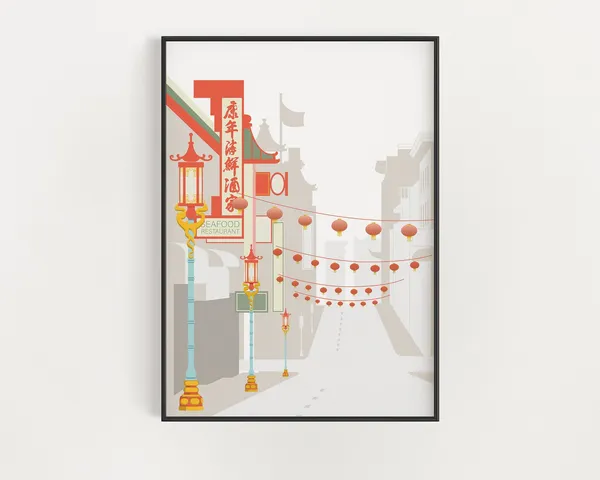 Chinatown San Francisco, Grant Avenue Travel Poster