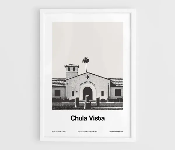 Chula Vista City Hall Minimalist Poster Print