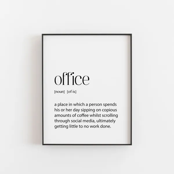 Office Dictionary Coffee Art Print, Funny Study Decor
