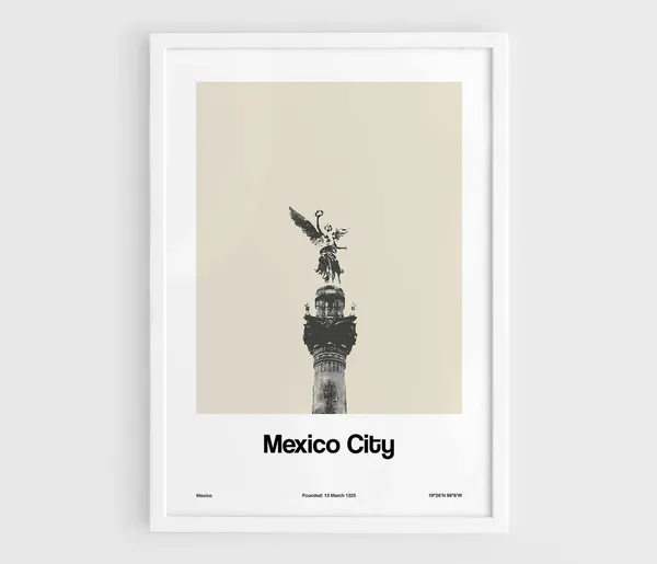Mexico City Minimalist Travel Poster, Independence Monument
