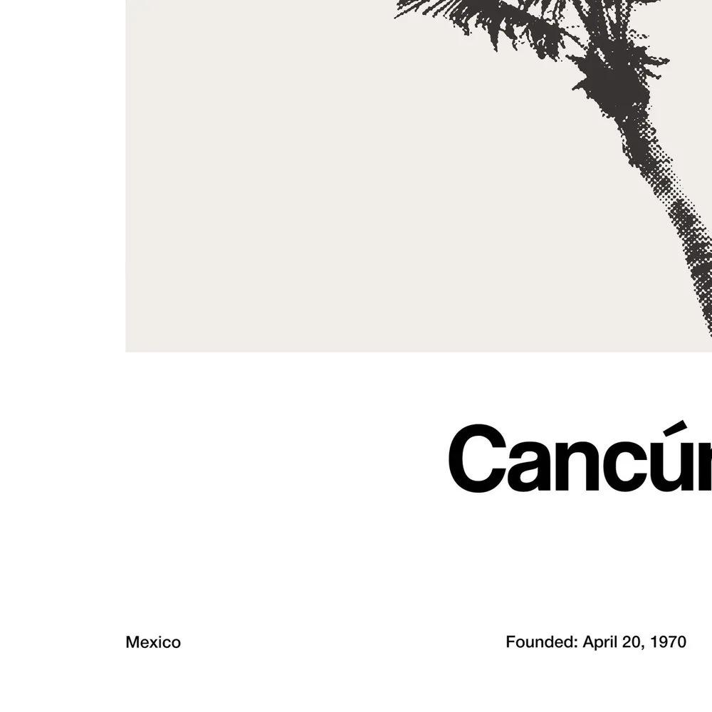Cancun Minimalist Custom City Palm Travel Poster - Image 3