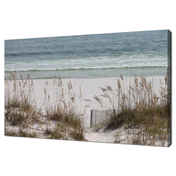 Sandy Beach Dunes Seascape, Modern Art Print