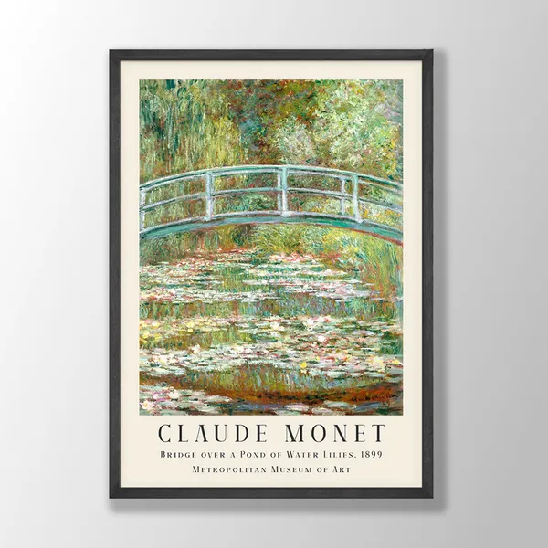 Claude Monet Water Lily Art Print, Nouveau Style