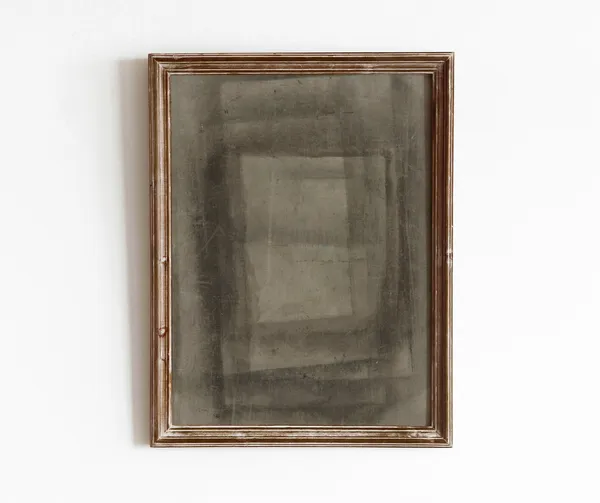 Geometric Abstract Vintage Art Print, Dark Abstract Verso