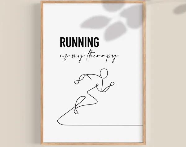 Running Is My Therapy Poster, Gift for Athlete