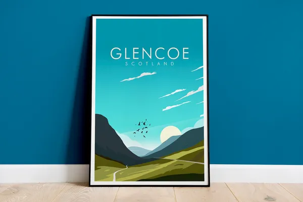 Glencoe, Scotland Travel Poster Print