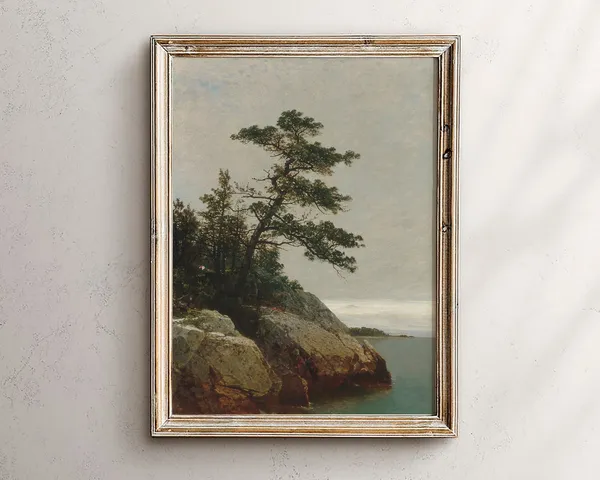 Vintage Tree Painting Antique Oil Landscape Art Print