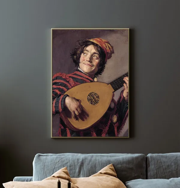 Frans Hals Buffoon Playing A Lute, Vintage Poster