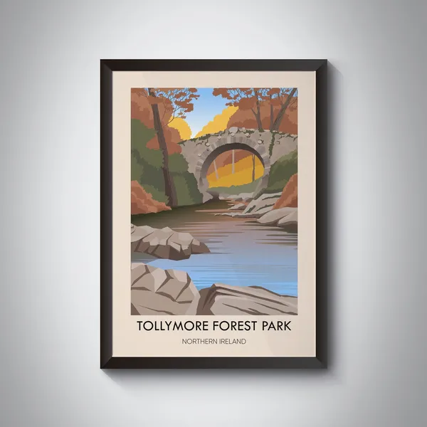 Tollymore Forest Park Vintage Travel Poster, Ireland