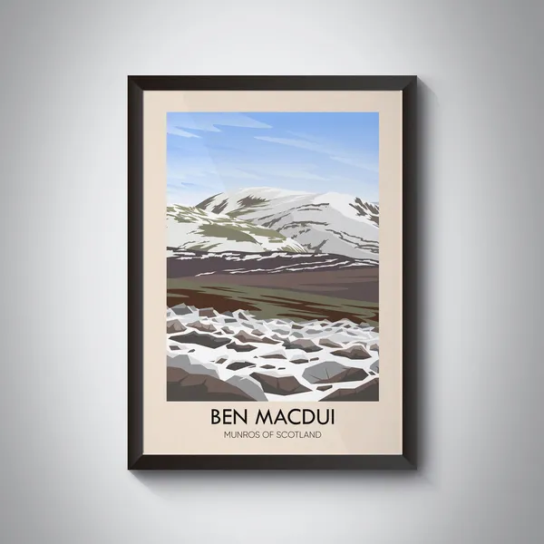 Ben Macdui Vintage Travel Poster, Scottish Mountains