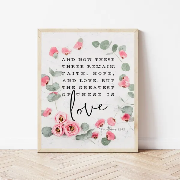 1 Corinthians 13 Christian Wedding Gift Quote Print