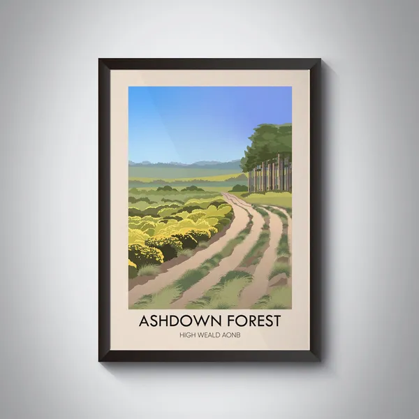 Ashdown Forest, East Sussex Vintage Travel Poster