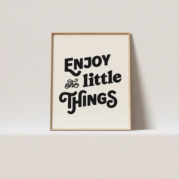 Enjoy The Little Things Retro Typography Art Print