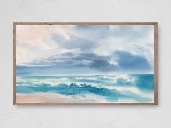 Ocean Beauty Watercolor Beach Art Print, Coastal Decor