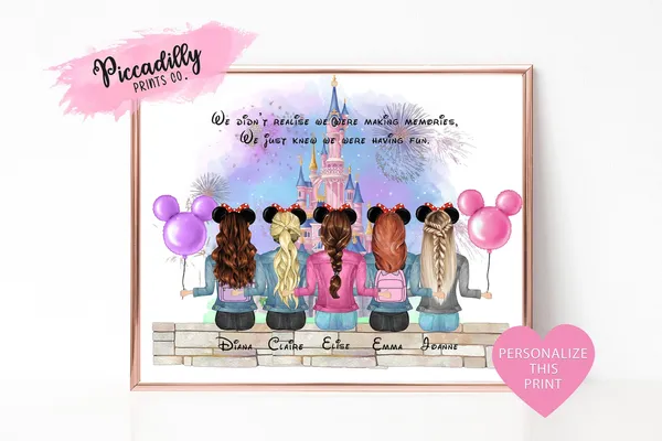 Disney Castle Personalised Art Print, Family Portrait