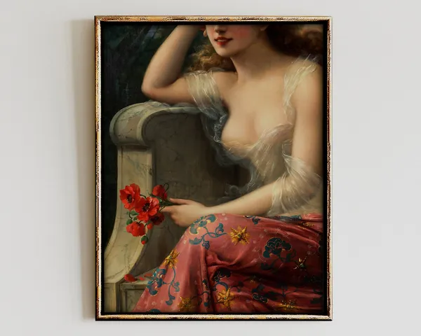 Alter Art Print, Vintage Oil Painting Portrait