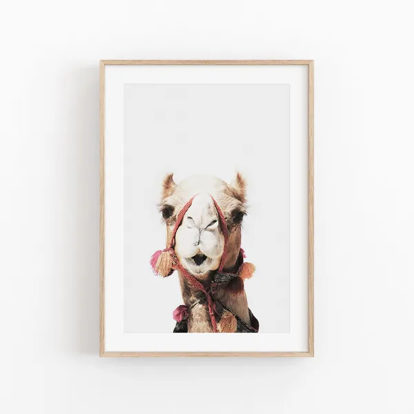 Camel Print Bohemian Decor Safari Nursery Poster