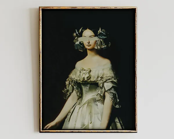 Vintage Portrait Painting, Eclectic Bedroom Art Print