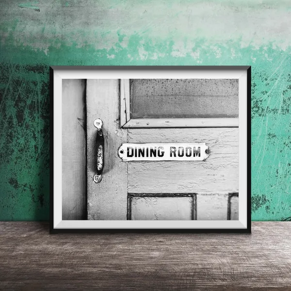 Rustic Yellow Door Kitchen Sign Art Print