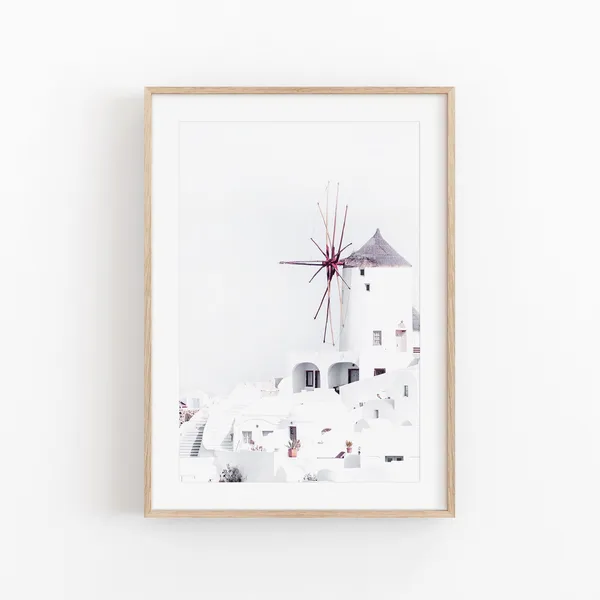 Oia Greece Cityscape Art Print, Travel Poster