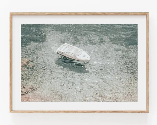 Beach Boat Photography Coastal Decor Art Print