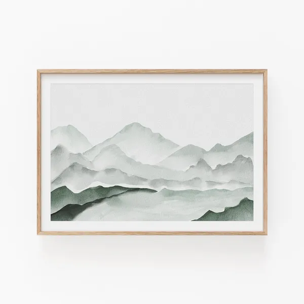 Watercolor Landscape, Modern Minimalist Art Print