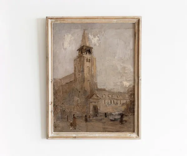 Church Of Saint Germain Des Prs Vintage City Church Art Print