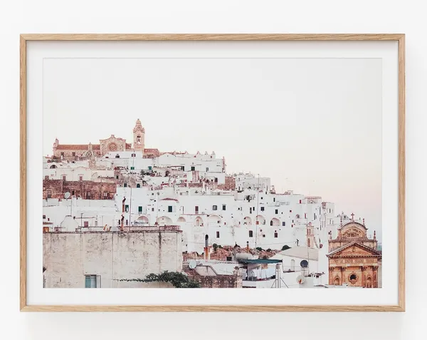 Naples Italy Cityscape Travel Poster, Living Room Decor