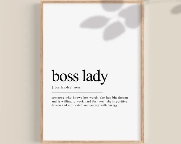 Boss Lady Definition Poster Print, Woman Entrepreneur