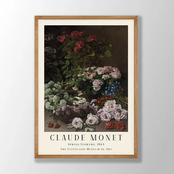 Claude Monet Art Print, Farmhouse Spring Flowers
