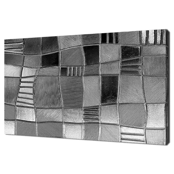 Silver Metallic Stained Glass Modern Art Print