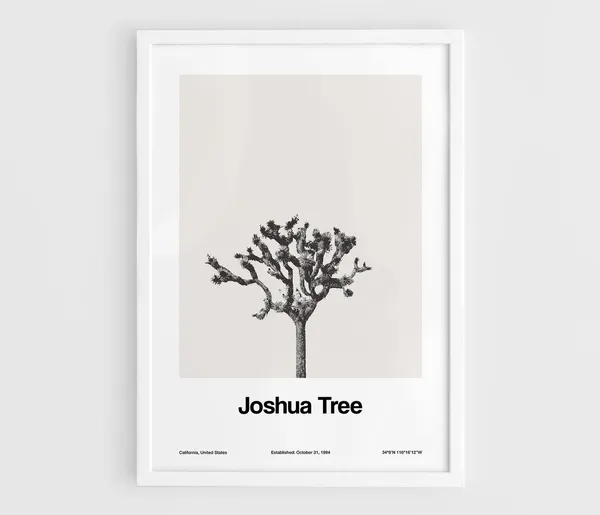 Joshua Tree National Park Travel Poster, Minimalist