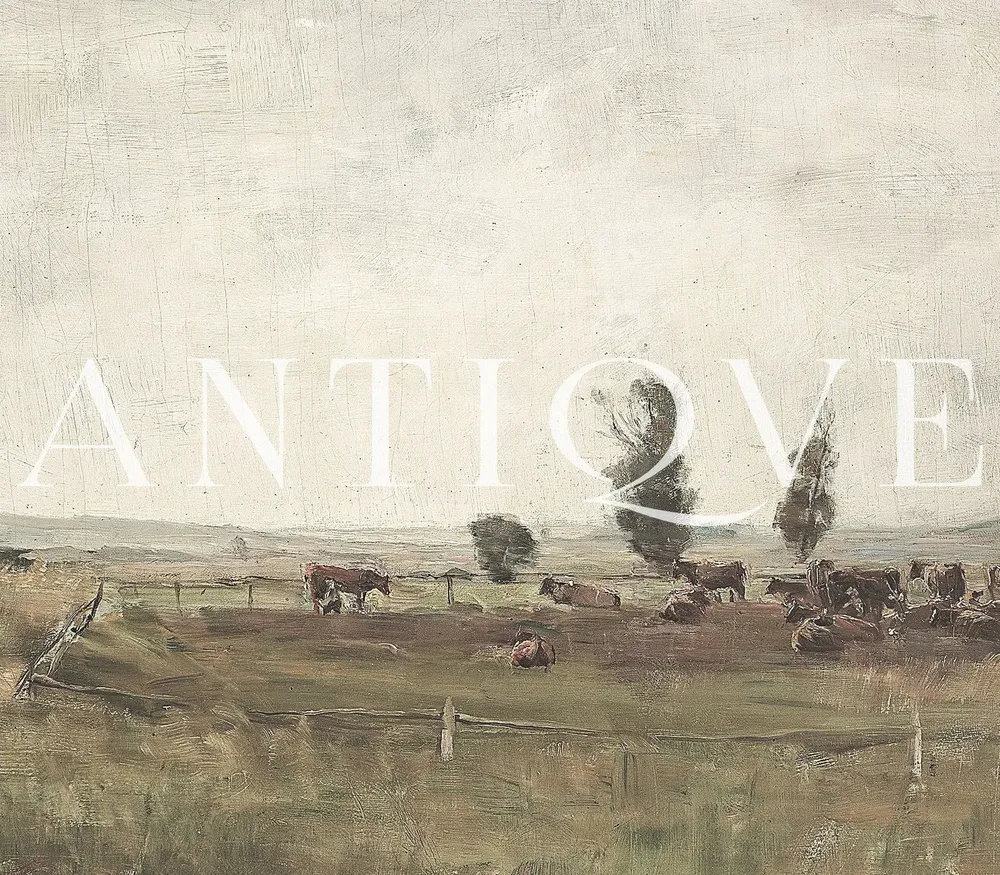 Vintage Cattle Oil Painting, Farmhouse Decor - Image 4