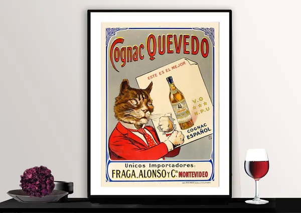 Cognac Quevedo Vintage Food Drink Travel Poster