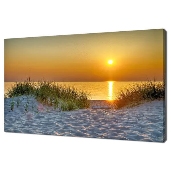 Sunset Over Michigan Lake Beach, Modern Art Print