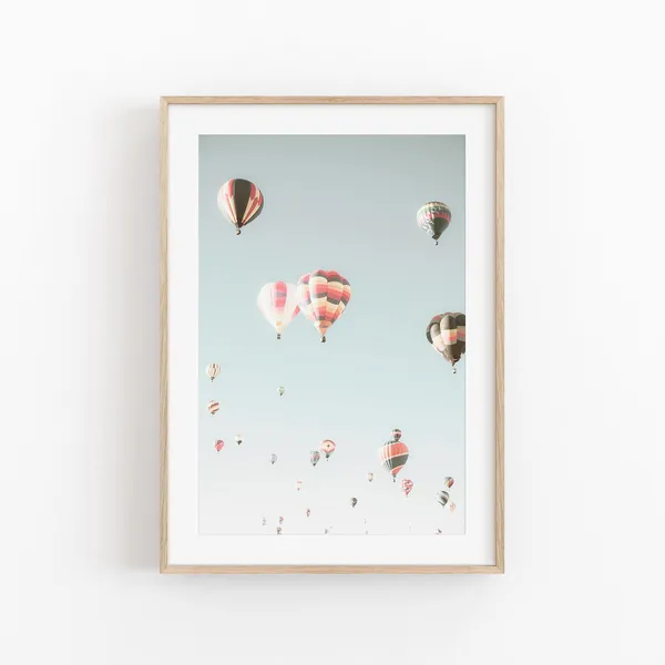 Vintage Hot Air Balloons Kids Room Art Print