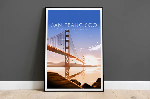 San Francisco Print Golden Gate Travel Poster