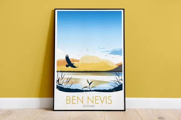 Ben Nevis Travel Poster, Scotland Landscape