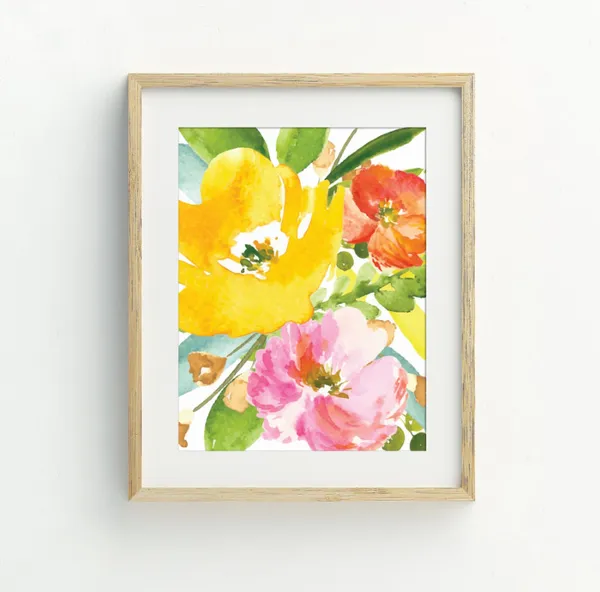 Abstract Floral Tulip Art Print, Botanical Decor