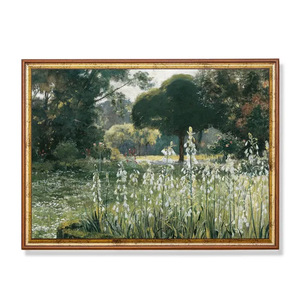 Vintage Landscape Painting Farmhouse Decor Poster