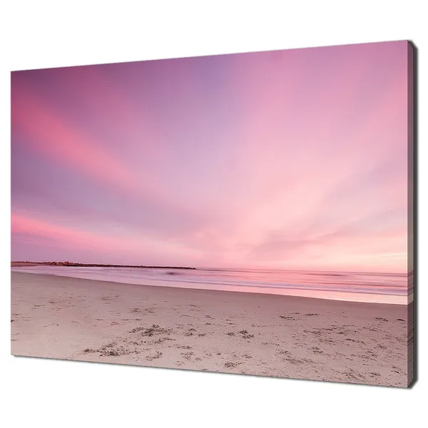 Pink Sunset Seascape Modern Design Art Print