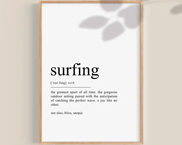 Surfing Definition Print, Surf Decor Gift