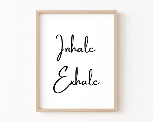 Inhale Exhale Zen Wall Art Print, Yoga Decor
