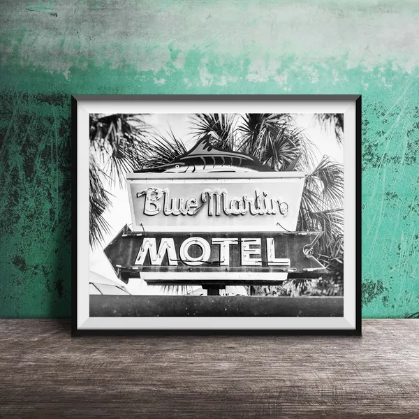 Blue Marlin Motel Key West Florida Travel Poster